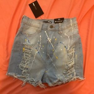 High wasted more than enough distressed shorts from fashion nova. Size 11.